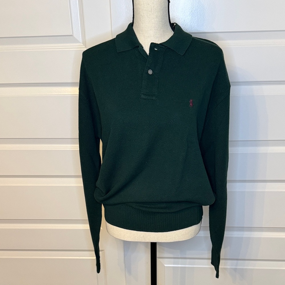 Polo by Ralph Lauren Forest Green Knit Polo Sweater